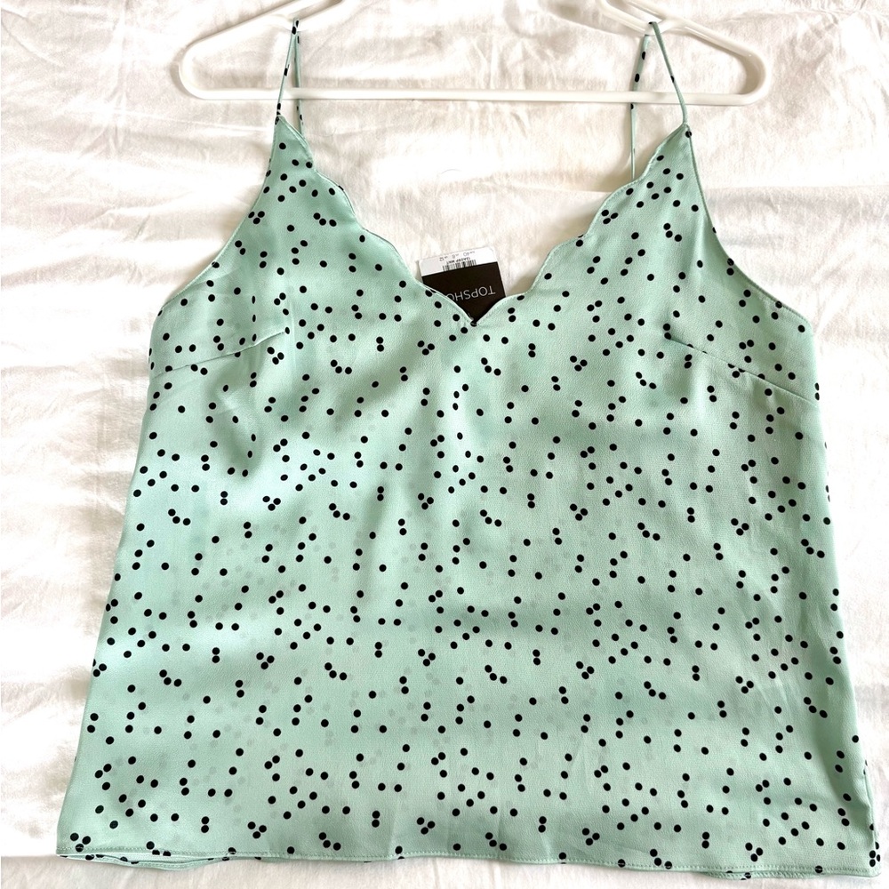 NWT- TopShop - Mint Green Polka Dot Women's Tank/Cami